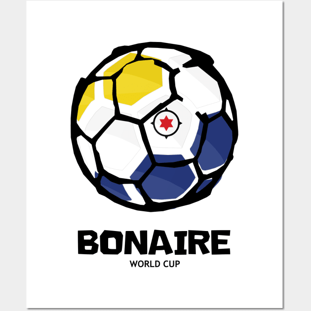 Bonaire Football Country Flag Wall Art by KewaleeTee